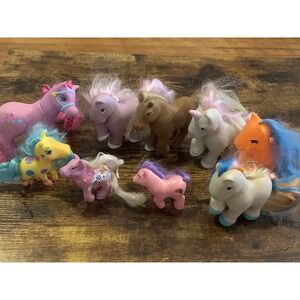 Vintage Lot Of 9 FAKIE My Little Ponies Pony MLP‎ Remco Baby Unicorn